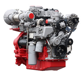 Mobile Arbeitsmaschinen von DEUTZ Einzelner Motorblock in grau und rot